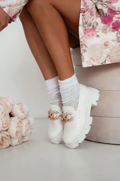Skarpetki|Skarpetki>Milena Skarpetki Damskie Ażurowe CC Białe Biały