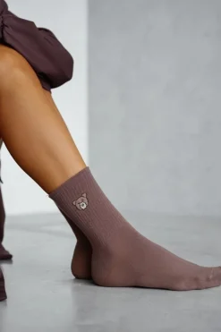 Skarpetki|Skarpetki>Milena Skarpetki Damskie Niedźwiadek Brązowe Brązowy