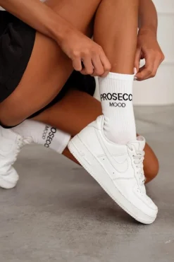 Online Milena Skarpetki Damskie PROSECCO MOOD Białe Biały