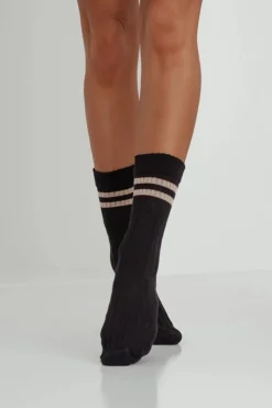 Skarpetki|Skarpetki>Milena Skarpetki Damskie Warkocz Z Paskami Czarne