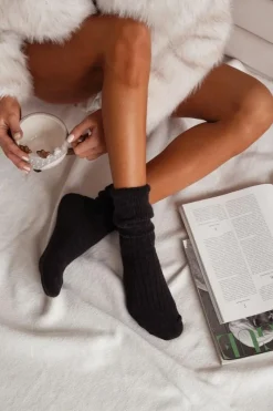 Best Milena Skarpetki Damskie Wełniane Alpaka Czarne Czarny