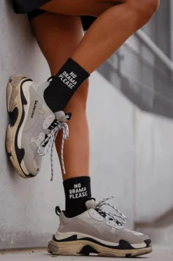 Best Skarpetki Damskie Z Napisem NO DRAMA PLEASE Czarne Skarpetki|Skarpetki