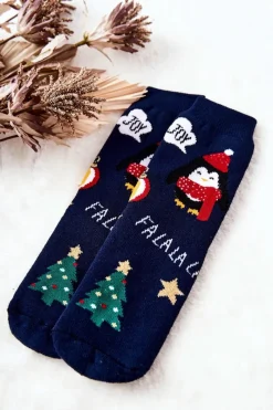Skarpetki|Skarpetki>Aura.via Skarpetki Dziecięce Świąteczne Granatowe