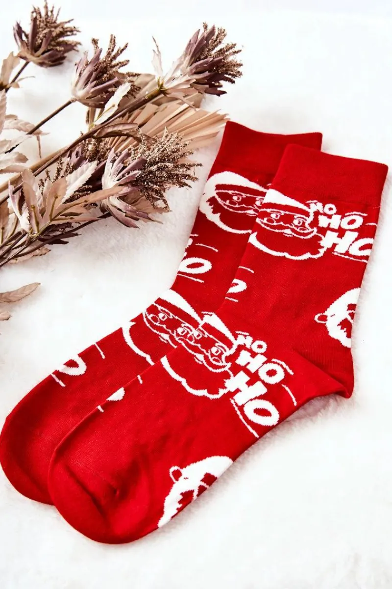Skarpetki|Skarpetki>Aura.via Skarpetki Męskie Ho Ho Ho Czerwone