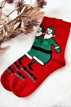 Skarpetki|Skarpetki>Aura.via Skarpetki Męskie Mikołaj Czerwone