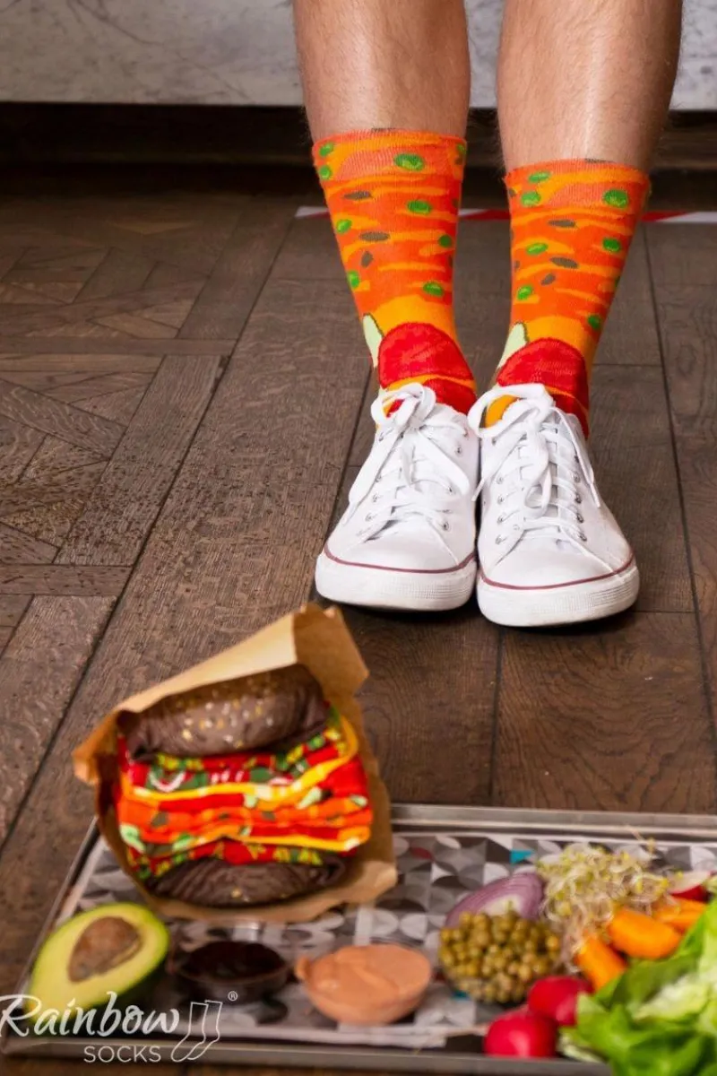 Skarpetki|Skarpetki>ZOOKSY/RAINBOW SOCKS Skarpetki Rainbow Socks Burger Vege 2 Pary Wielokolorowy