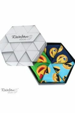 Discount ZOOKSY/RAINBOW SOCKS Skarpetki Rainbow Socks Emotikony Ważniak Śmieszek Zakochaniec 3 Pary Wielokolorowy