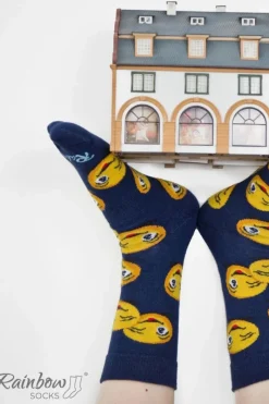 Discount ZOOKSY/RAINBOW SOCKS Skarpetki Rainbow Socks Emotikony Ważniak Śmieszek Zakochaniec 3 Pary Wielokolorowy