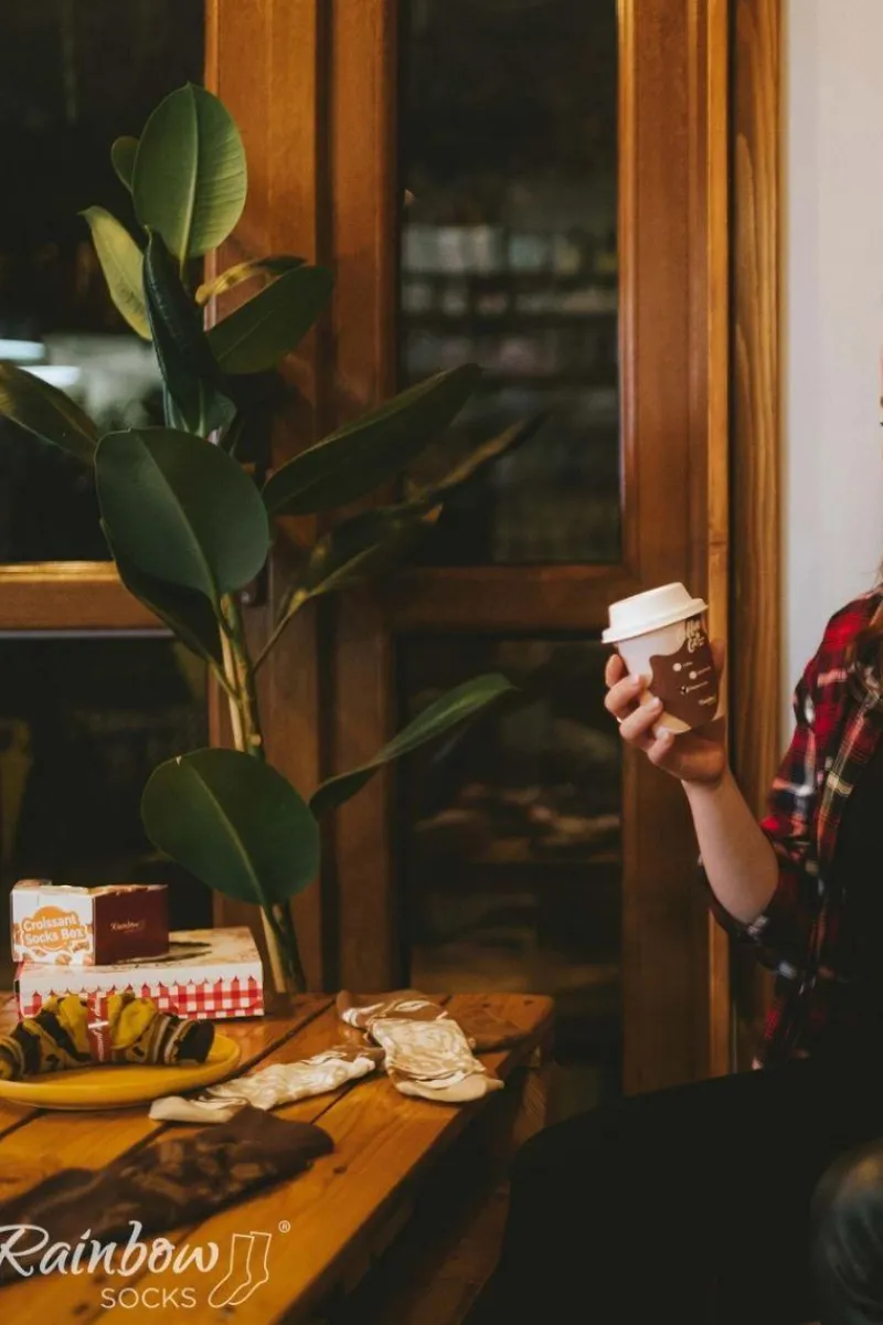 Skarpetki|Skarpetki>ZOOKSY/RAINBOW SOCKS Skarpetki Rainbow Socks Kawowe Cappuccino 1 Para Brązowy