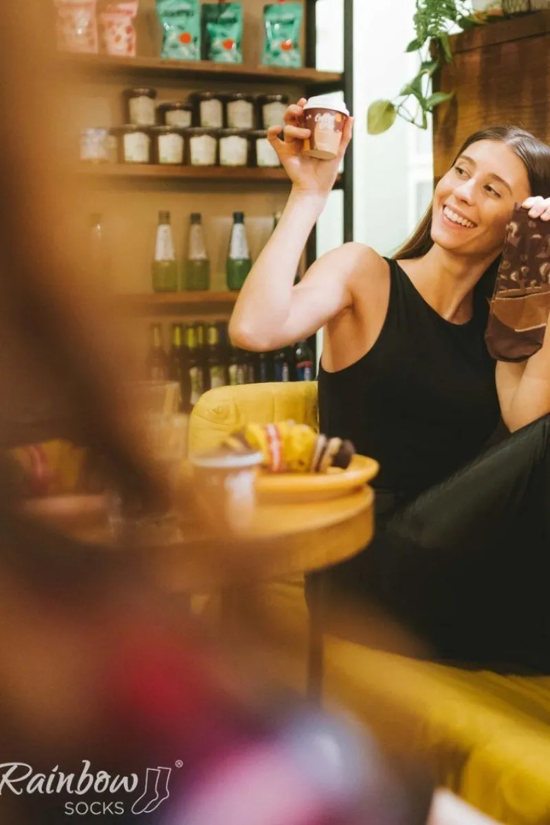 Sale ZOOKSY/RAINBOW SOCKS Skarpetki Rainbow Socks Kawowe Espresso 1 Para