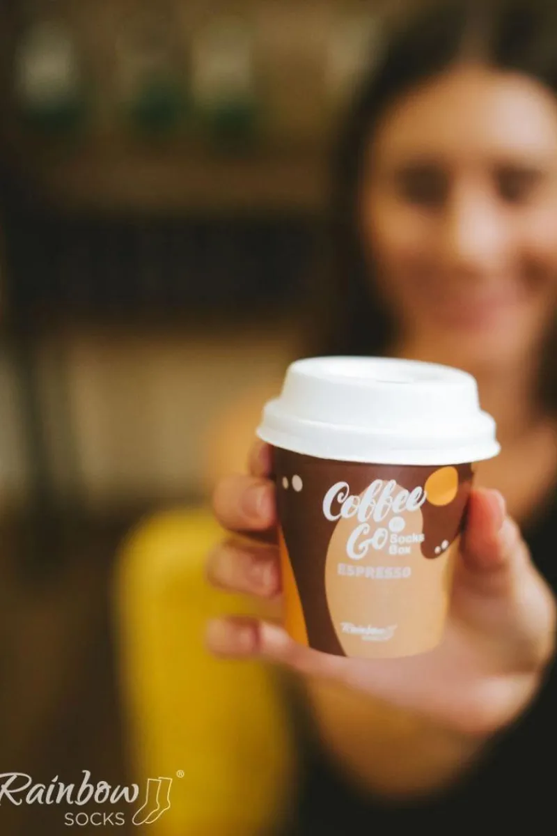 Sale ZOOKSY/RAINBOW SOCKS Skarpetki Rainbow Socks Kawowe Espresso 1 Para