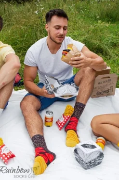 Hot Skarpetki Rainbow Socks Meal Socks Box Burger Frytki Piwo 5 Par Skarpetki|Skarpetki