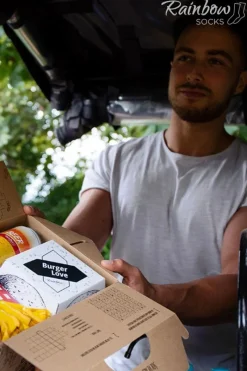 Hot Skarpetki Rainbow Socks Meal Socks Box Burger Frytki Piwo 5 Par Skarpetki|Skarpetki