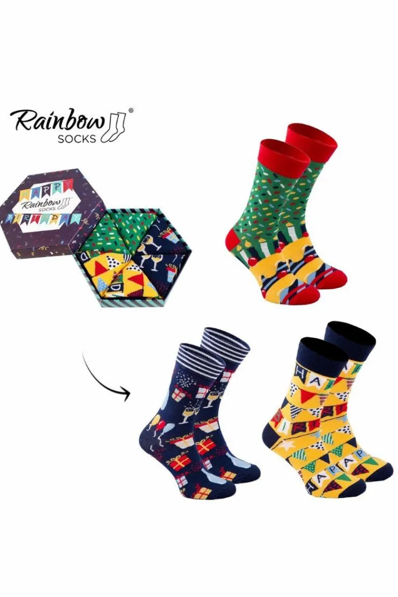 Skarpetki|Skarpetki>ZOOKSY/RAINBOW SOCKS Skarpetki Rainbow Socks Na Urodziny 3 Pary