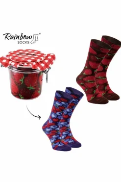 Skarpetki|Skarpetki>ZOOKSY/RAINBOW SOCKS Skarpetki Rainbow Socks Owoce W Słoiku Truskawki Borówki 2 Pary