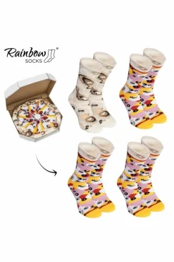 Discount ZOOKSY/RAINBOW SOCKS Skarpetki Rainbow Socks Pizza 4 Pary Capricciosa Wielokolorowy