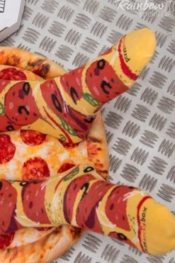 New Skarpetki Rainbow Socks Pizza 4 Pary Pepperoni Owoce Morza Włoska Skarpetki|Skarpetki