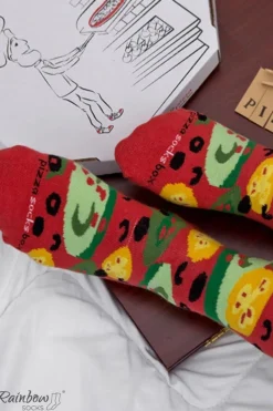 New Skarpetki Rainbow Socks Pizza 4 Pary Pepperoni Owoce Morza Włoska Skarpetki|Skarpetki
