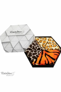 Skarpetki Rainbow Socks W Motywy Dzikich Zwierząt Żyrafa Pantera Tygrys 3 Pary Skarpetki|Skarpetki