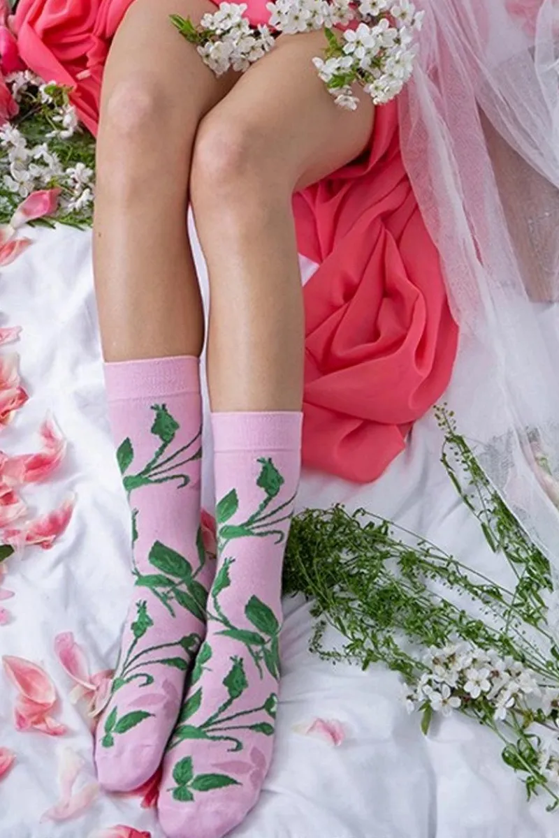 Sale ZOOKSY/RAINBOW SOCKS Skarpetki Rainbow Socks W Kwiaty Róże Peonie Pąki 3 Pary