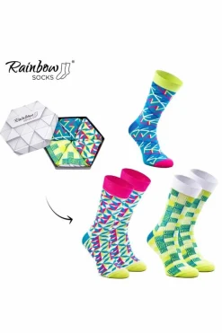 Skarpetki|Skarpetki>ZOOKSY/RAINBOW SOCKS Skarpetki Rainbow Socks W Geometryczne Wzory 3 Pary Wielokolorowy