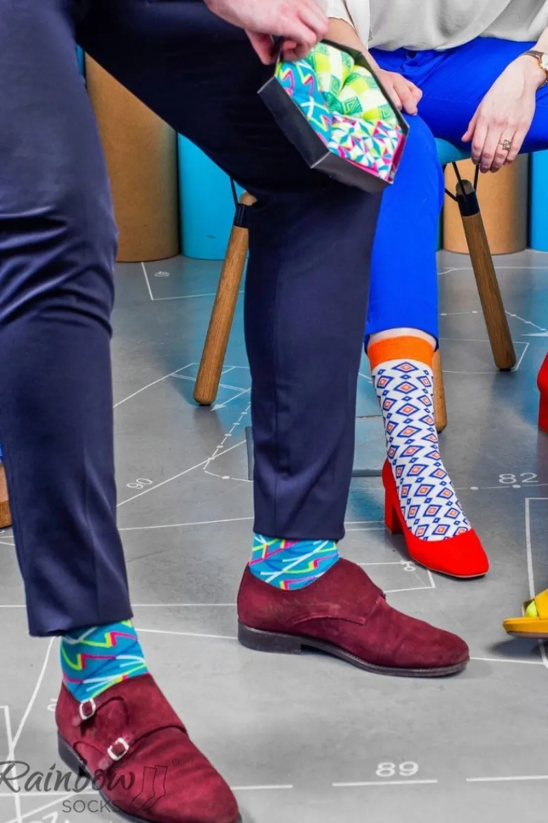 Skarpetki|Skarpetki>ZOOKSY/RAINBOW SOCKS Skarpetki Rainbow Socks W Geometryczne Wzory 3 Pary Wielokolorowy
