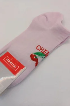 New Milena Skarpetki Stopki Damskie CHERRIES Różowe Różowy