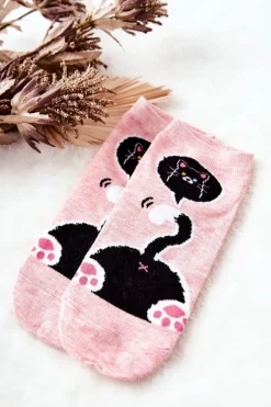 Skarpetki Stopki Kotek Różowe Skarpetki|Skarpetki