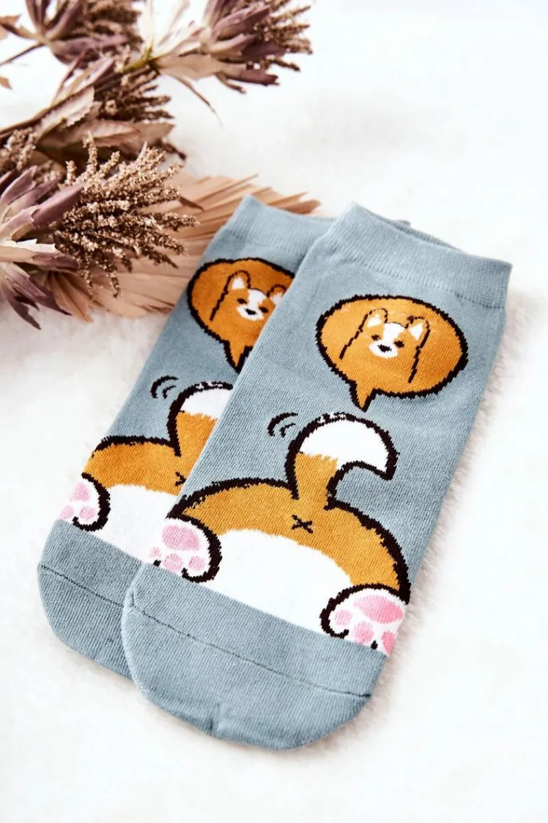 Skarpetki|Skarpetki>Aura.via Skarpetki Stopki Lisek Niebieskie