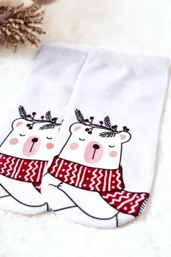 Hot Skarpetki Stopki Miś Jasnoszare Skarpetki|Skarpetki