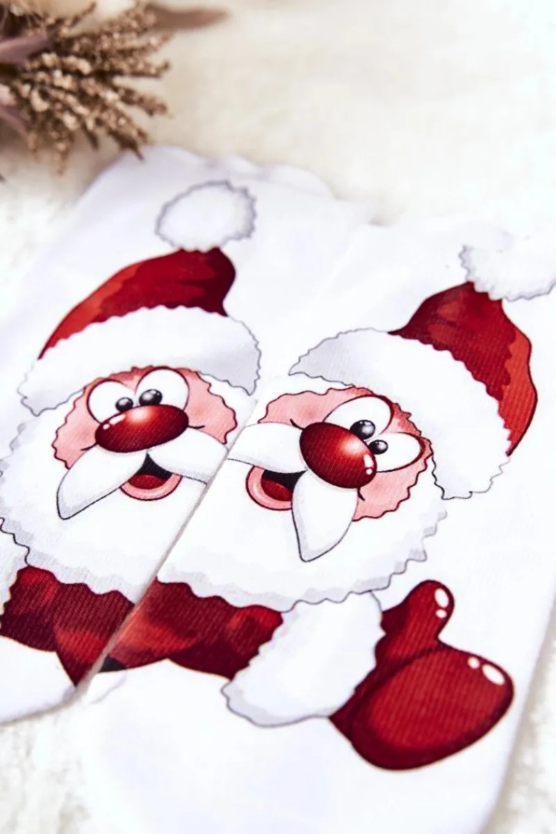 Clearance Skarpetki Stopki Mikołaj Białe Skarpetki|Skarpetki