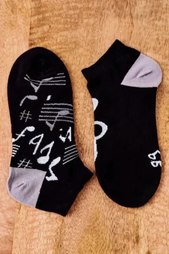 Sale Skarpetki Stopki Nie Do Pary Z Nutami Czarne Skarpetki|Skarpetki