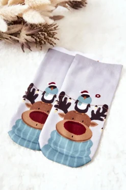 New Skarpetki Stopki Renifer Szare Skarpetki|Skarpetki
