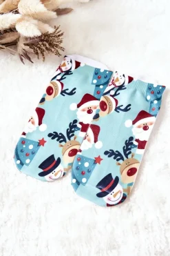 Clearance Boto Skarpetki Stopki Świąteczny Wzór Zielone