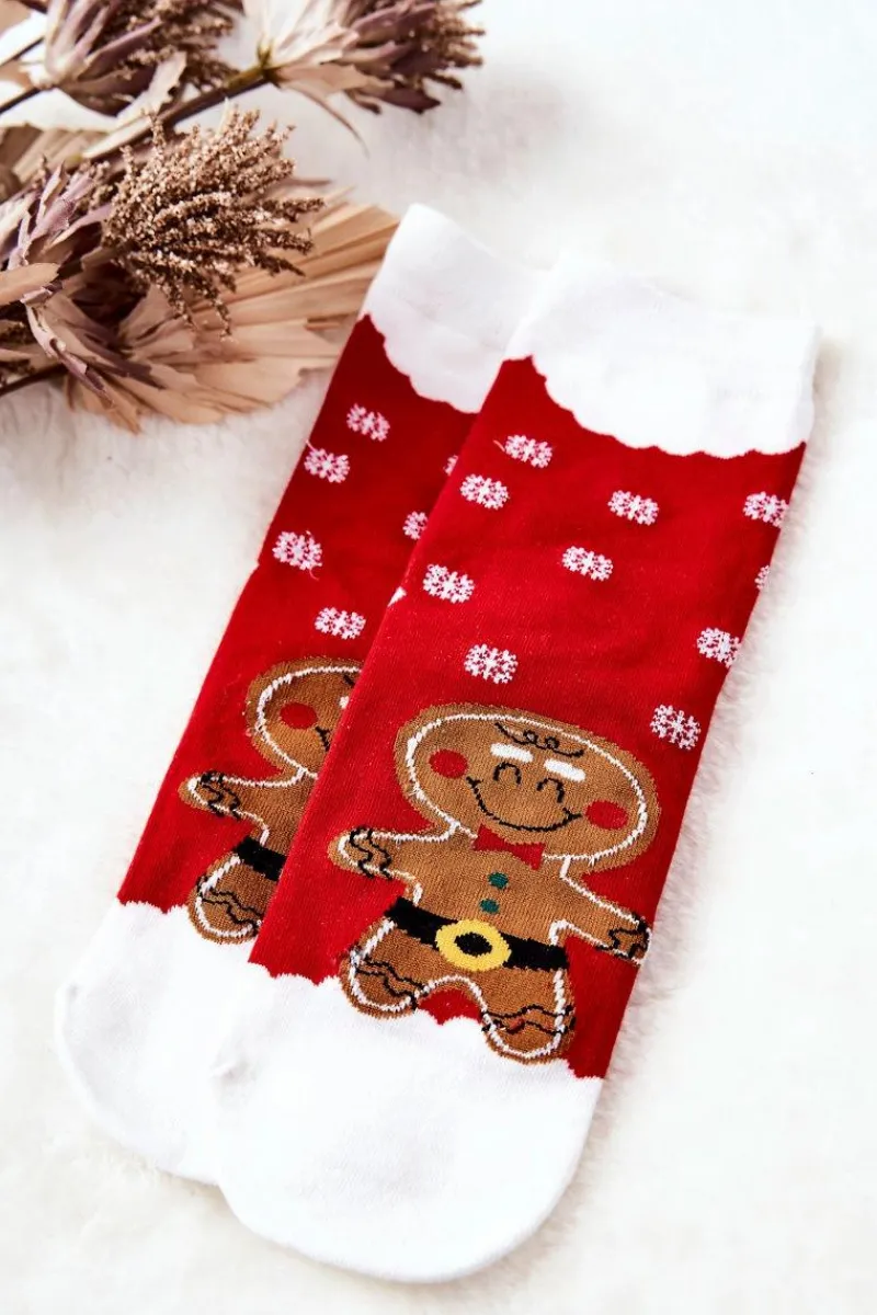 Skarpetki|Skarpetki>Aura.via Skarpetki Świąteczne Ciastko Czerwone