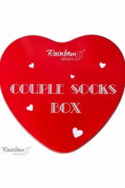 Sale Skarpety COUPLE BOX 2 Pary Pudełko Serce Rainbow Socks Skarpetki|Skarpetki
