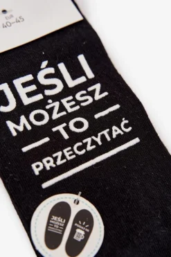 New SOXO Skarpety Stopki Męskie Z Napisami Podaj Mi Piwo Czarne