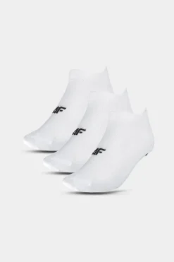 Skarpetki|Skarpetki>4F Skarpety Treningowe Damskie 3 Pary WMM00UFSOF136-10S Białe Biały