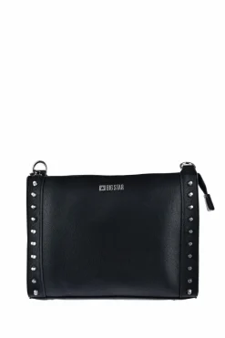 Big Star Shoes Skórzana Listonoszka Z Ćwiekami Big Star KK574136 Czarna