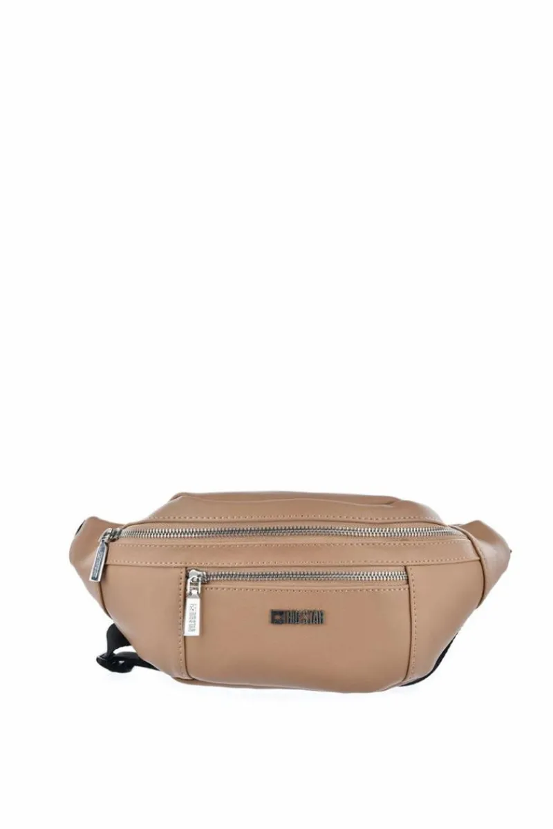 Discount Skórzana Nerka Big Star JJ574081 Beżowa Nerki