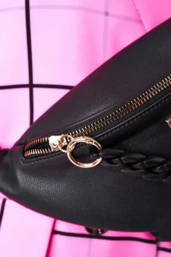 Discount Boto Skórzana Nerka Z Łańcuchem Bruno Rossi Czarna