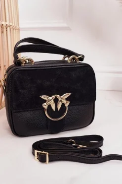 Discount Skórzana Torebka Kuferek VERA PELLE Czarna Torebki Kuferki|Listonoszki