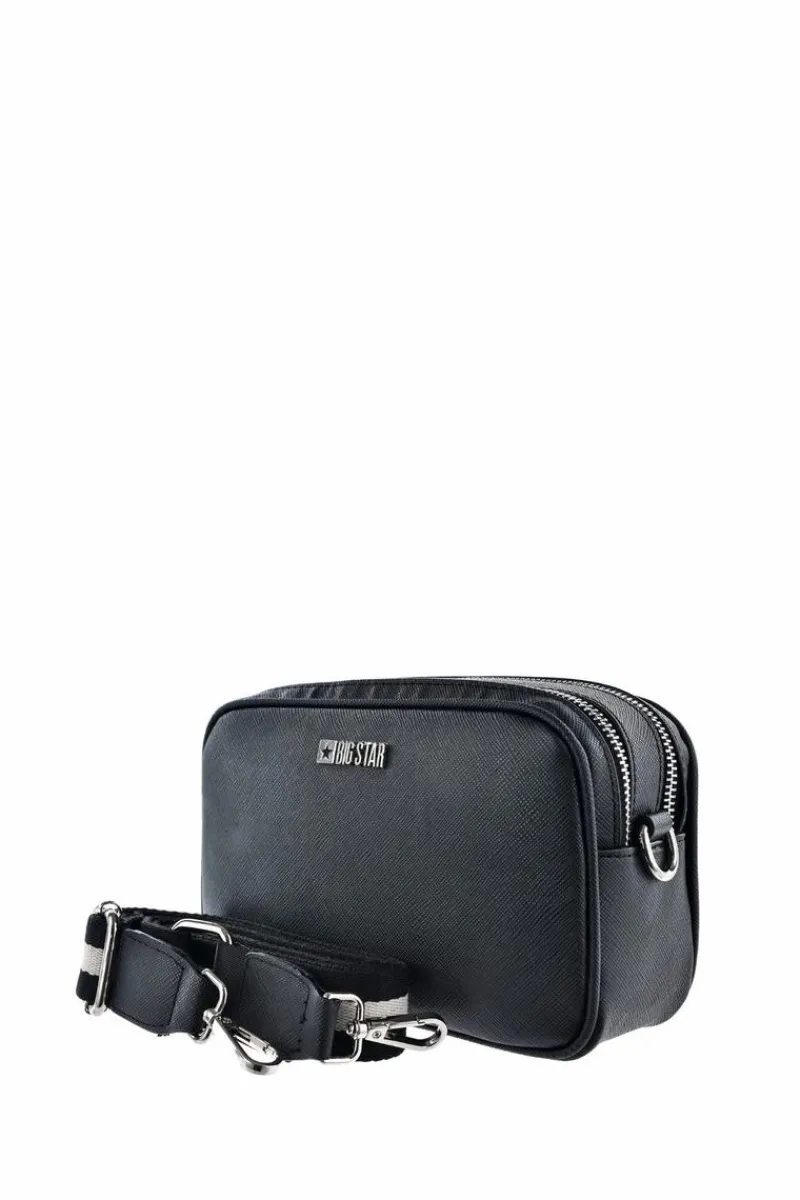 Big Star Shoes Skórzana Torebka Listonoszka Big Star KK574079 Czarna