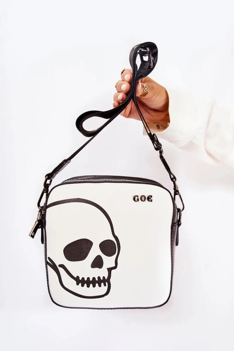 Torebki Klasyczne|Listonoszki>GOE Skórzana Torebka Listonoszka W Print ZNJ013 Czarno-Biała