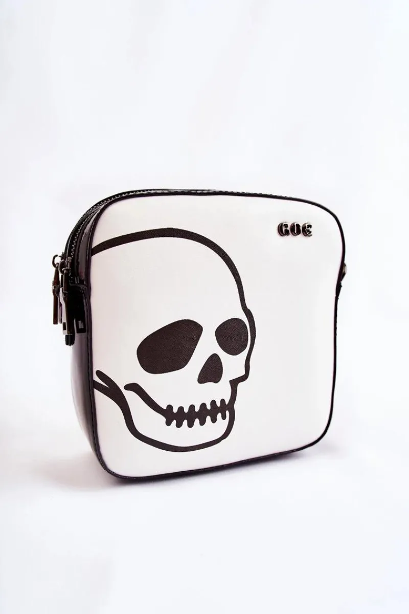 Torebki Klasyczne|Listonoszki>GOE Skórzana Torebka Listonoszka W Print ZNJ013 Czarno-Biała