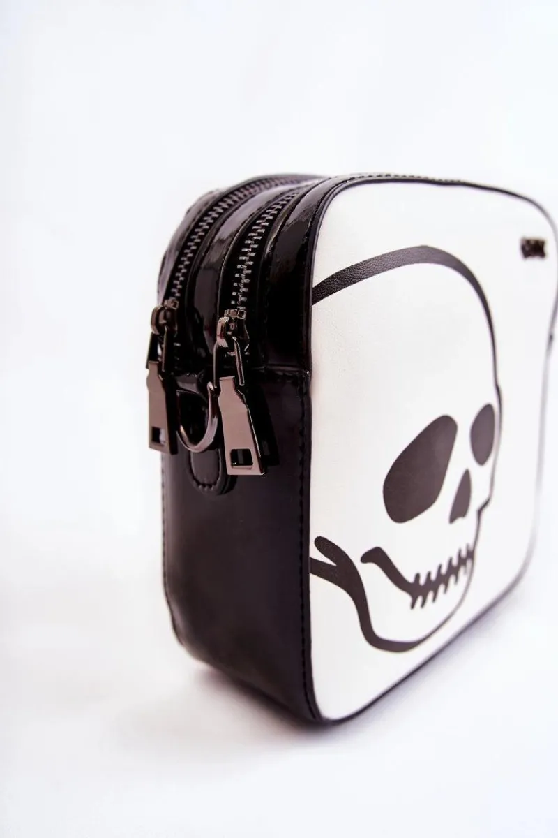 Torebki Klasyczne|Listonoszki>GOE Skórzana Torebka Listonoszka W Print ZNJ013 Czarno-Biała