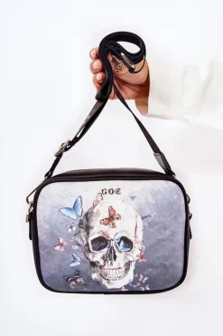 Best GOE Skórzana Torebka Listonoszka ZNJ011 Czarna