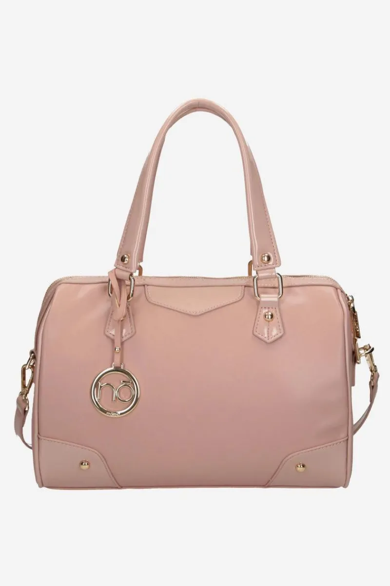 Skórzana Torebka NBAG-P5040-C002 Różowa Torebki Nobo|Torebki Kuferki