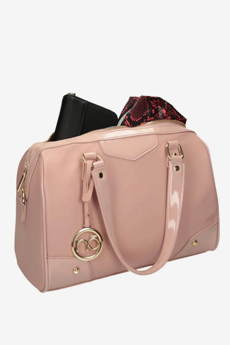 Skórzana Torebka NBAG-P5040-C002 Różowa Torebki Nobo|Torebki Kuferki