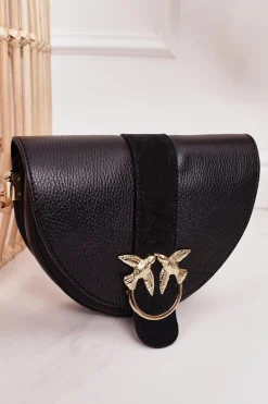 Sale Boto Skórzana Torebka Z Odpinanymi Paskami VERA PELLE Czarna